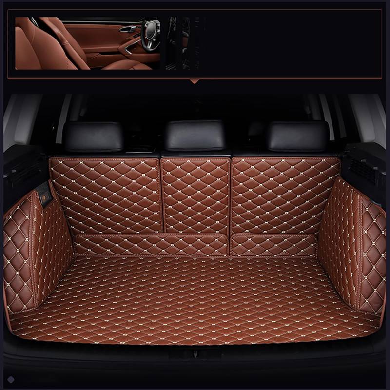 GENTRE Auto Leder Kofferraummatte Kofferraumwanne,für Land Rover Range Rover Sport 2010-2013,Maßangefertigt All Inclusive Wasserdicht Kratzfeste Kofferraumschutz,D/Brown von GENTRE