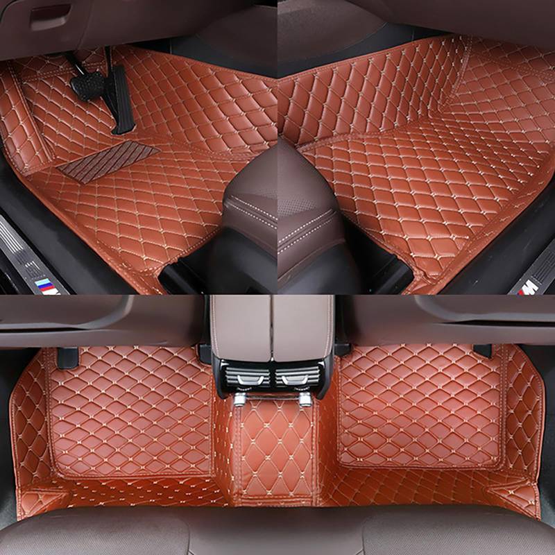 GENTRE Nach Maß Auto Fußmatten für Land Rover Discovery Sport(5seats with Slide) 2016-2023,All Weather Luxus PU Leder Teppich Wasserdicht Anti-Rutsch Automatten Volle Abdeckung Schutz von GENTRE