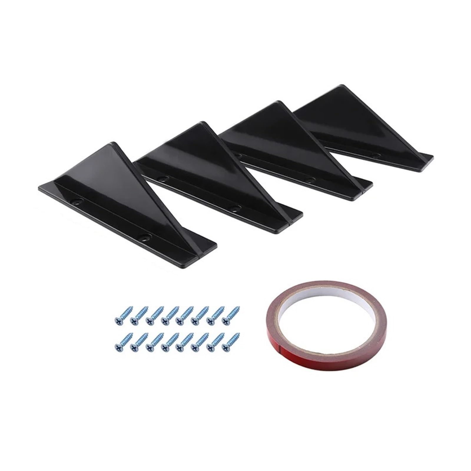 4pcs Flache Endbogen Hintere Stoßstange Lippe Diffuser Hai Flossen Kinn Stoßfänger Schutz Schutz Abdeckung Auto Hintere Trims Spoiler Schwarz(4pcs flat black) von GEOLXD