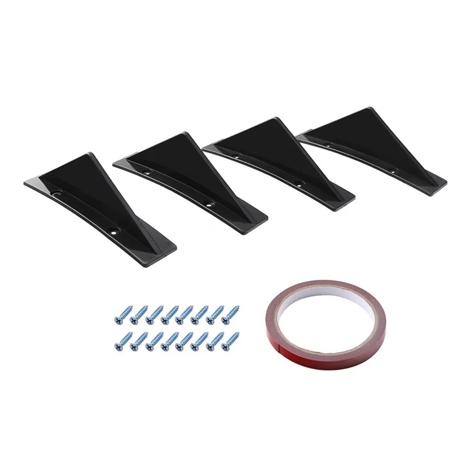 4pcs Flache Endbogen Hintere Stoßstange Lippe Diffuser Hai Flossen Kinn Stoßfänger Schutz Schutz Abdeckung Auto Hintere Trims Spoiler Schwarz(Hot 4pcs Arc black) von GEOLXD