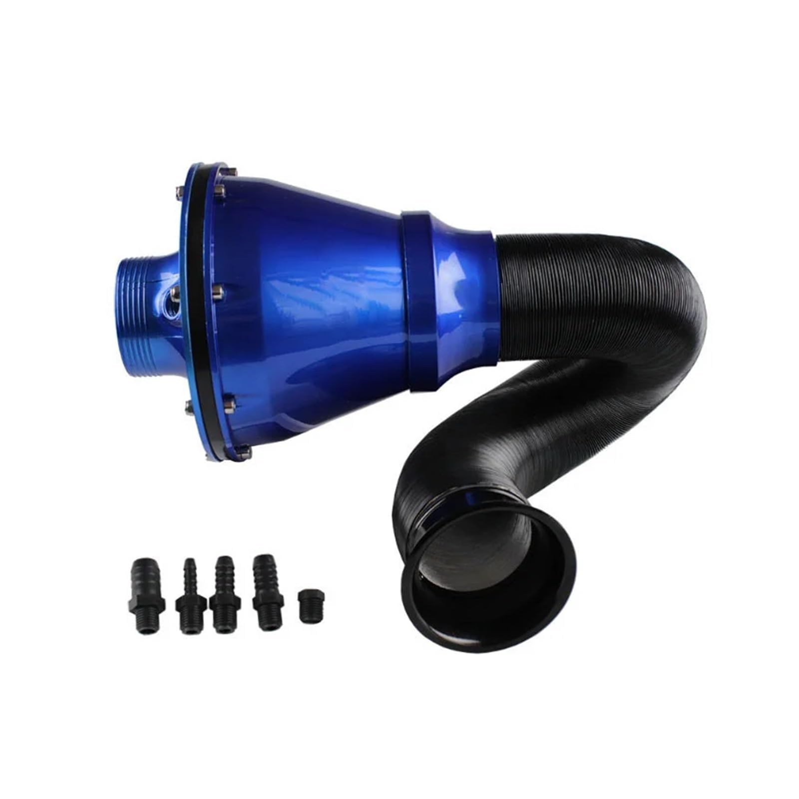 Auto 76mm Luftfilter Pilzkopf Air Power Intake Faltenbalg 3 Zoll Filter Auto SUV High Flow Kaltlufteinlass Rohrreiniger(Blue) von GEOLXD