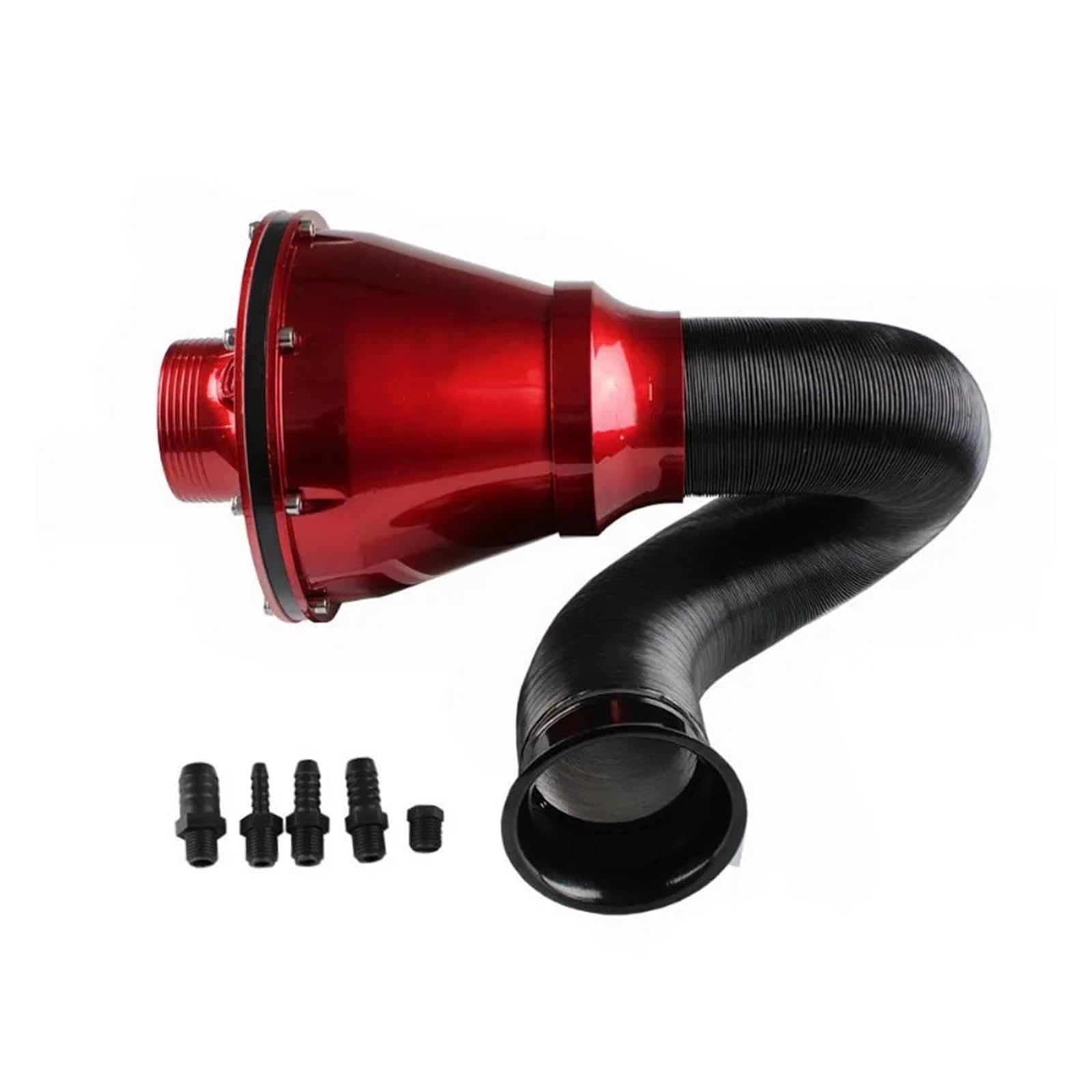 Auto 76mm Luftfilter Pilzkopf Air Power Intake Faltenbalg 3 Zoll Filter Auto SUV High Flow Kaltlufteinlass Rohrreiniger(Red) von GEOLXD