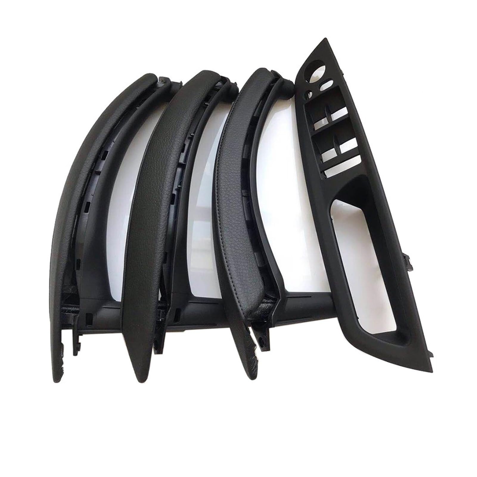 GERLJ Türinnengriffe Für BMW X5 X6 E70 E71 E72 2007-2013 Innentür-Armlehne rechts, Leder-Zuggriff, komplettes Set(RHD Black 7pcs) von GERLJ