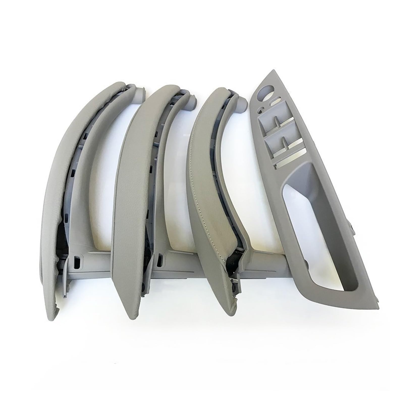 GERLJ Türinnengriffe Für BMW X5 X6 E70 E71 E72 2007-2013 Innentür-Armlehne rechts, Leder-Zuggriff, komplettes Set(RHD Gray 7pcs) von GERLJ