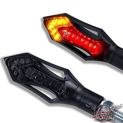 LED MINI BLINKER RÜCKLICHT KOMBINATION RUSH SCHWARZ UNIVERSAL MOTORRAD QUAD ATV ROLLER GETÖNT von GERMANY MOTORSPORTS