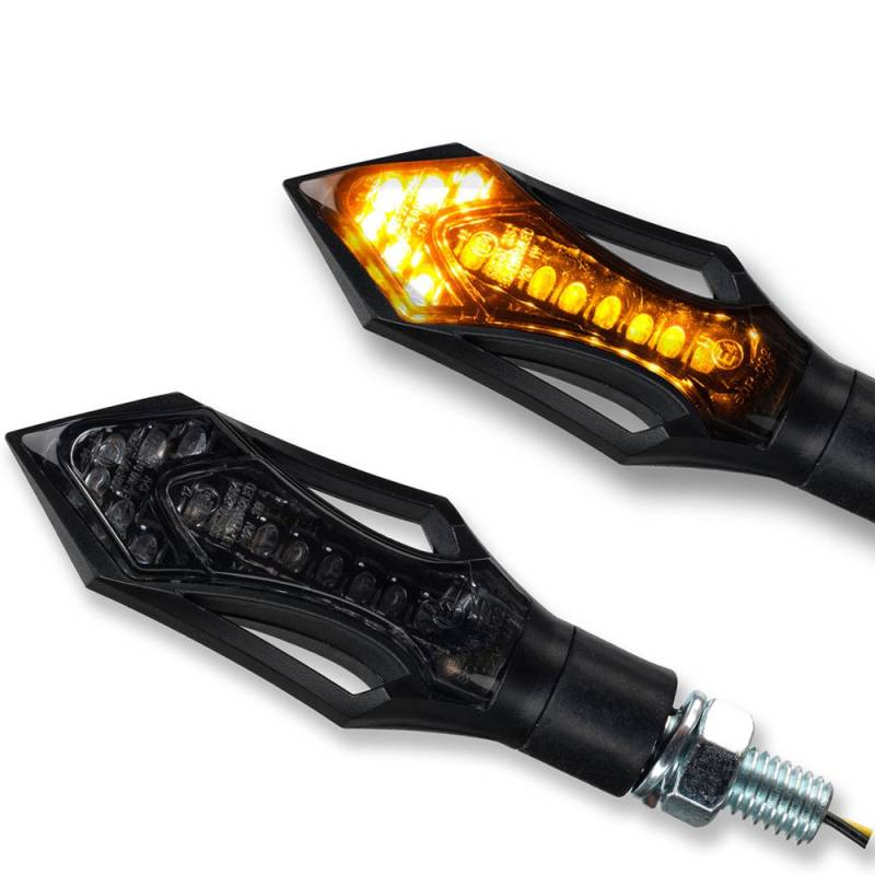 Germany Motorsports LED Mini Blinker Rush e-geprüft universal für Motorrad, Roller, Quad mit 12V (LED Blinker, 1 Paar) von Germany Motorsports