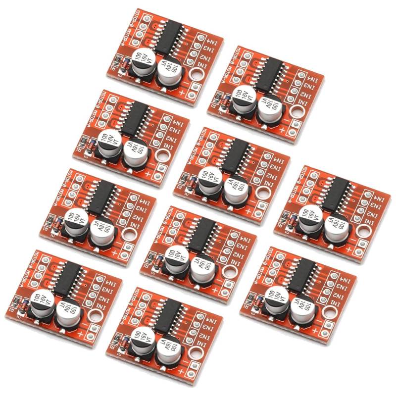 10 pcs 2-Wege DC-Motor Antriebsplatinenmodul mini L298N, 1.5A vorwärts und rückwärts PWM Geschwindigkeitsregelung Dual H-Brücke Schrittmotor mini L298N von GERUI