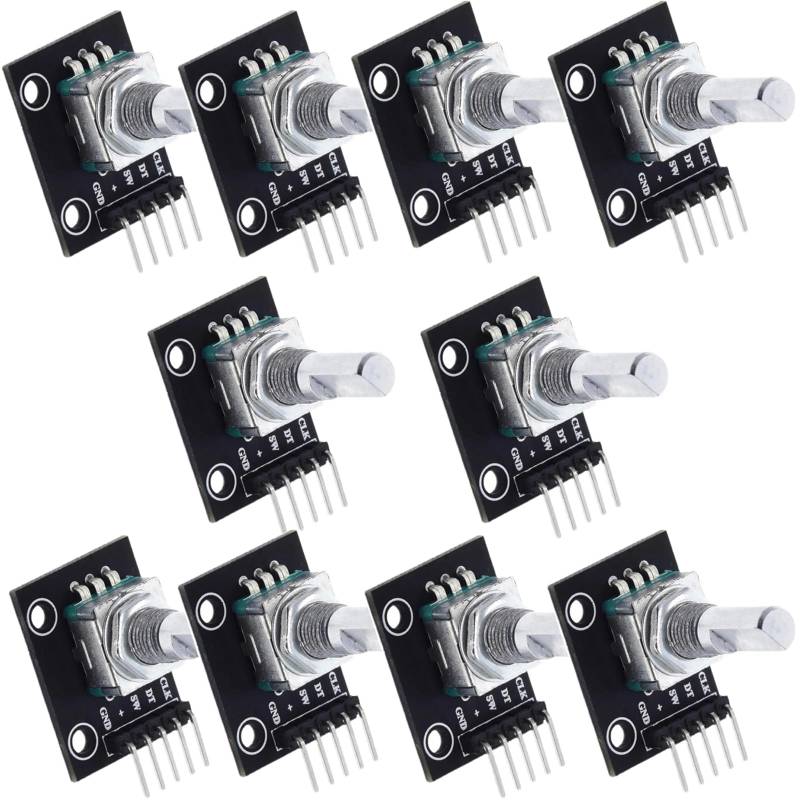 10pcs KY-040 Drehwinkelgeber Drehgeber Rotary Encoder Modul 360 Grad Drehgeber,Encoder Rotary Encoder Code-Schalter Digital Potentiometer von GERUI