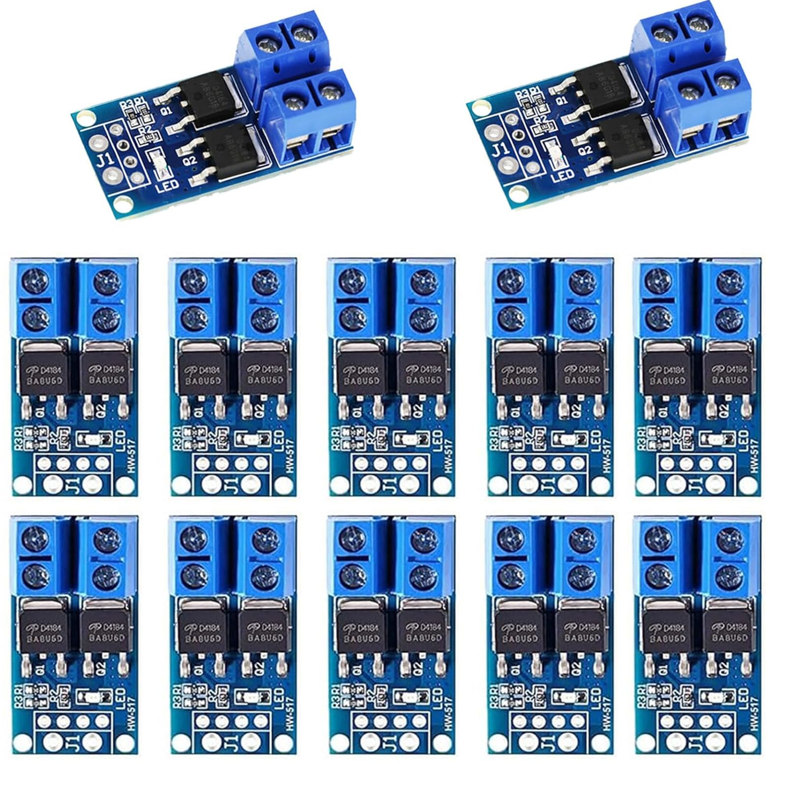 12 Pcs DC 5v-36v 400W FET Trigger Switch Drive Module Board Dual Mosfet Treibermodul Dual-Hochleistungs Switching Driver Modul PWM Regler Schalttafel Treibermodul für Ar-duino von GERUI