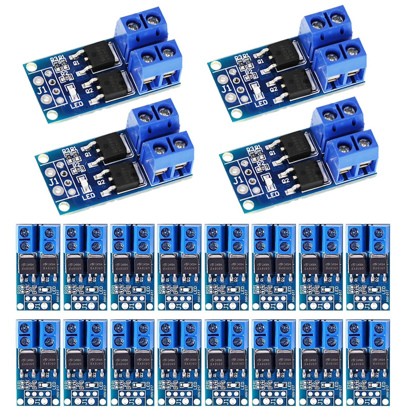 20 Pcs DC 5v-36v 400W FET Trigger Switch Drive Module Board Dual Mosfet Treibermodul Dual-Hochleistungs Switching Driver Modul PWM Regler Schalttafel Treibermodul für Ar-duino von GERUI