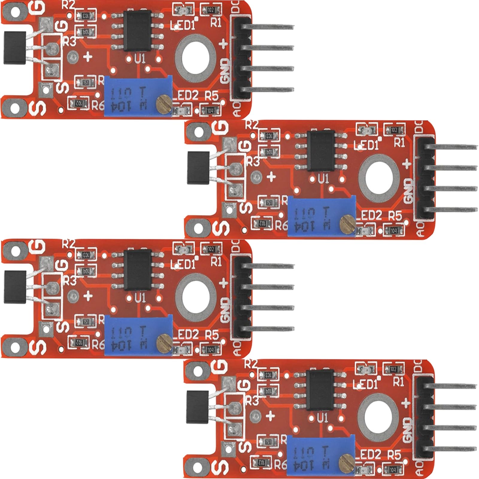 4 pcs lineare magnetische Hall-Sensormodule KY-024 kompatibel Für Arduino und Raspberry Pi (4) von GERUI