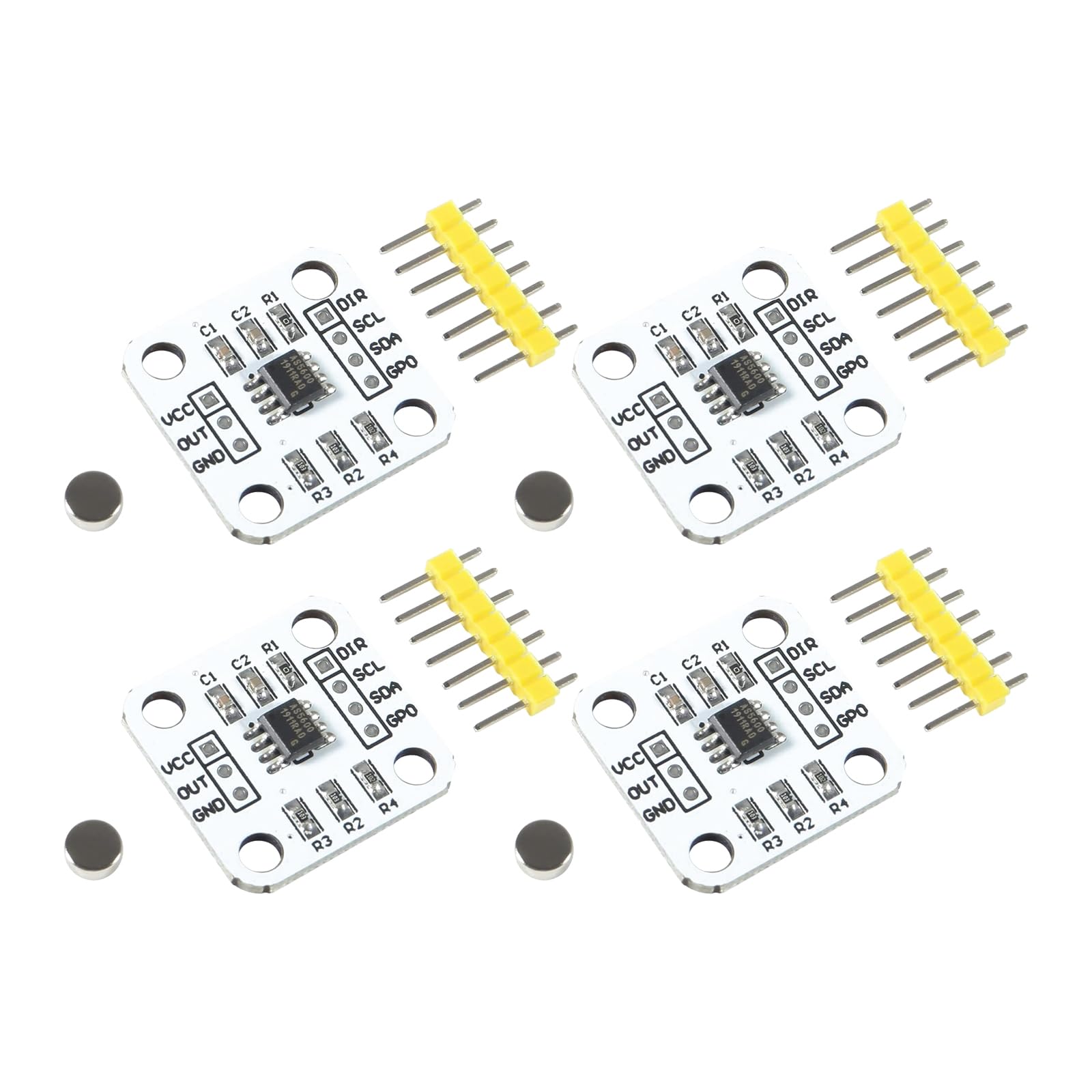 4pcs 12bit Hochpräzision,AS5600 magnetische Encoder magnetisches Induktionswinkelmesssensormodul, es wird mit einem Magneten kommen von GERUI