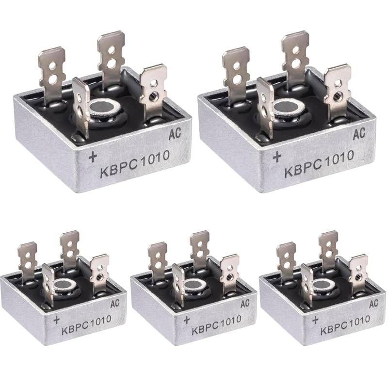 5 Stück KBPC1010 Brückengleichrichter Diode 10A 1000V Brückengleichrichterdiode KBPC 1010 Bridge Rectifier Dioden Einphasen Vollwellen 10Ampere 1000Volt 4 Pin Durchgangsloch von GERUI