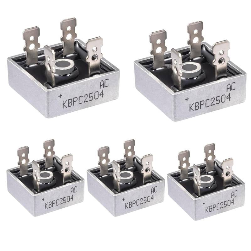 5 Stück KBPC2504 Brückengleichrichter Diode 25A 400V Brückengleichrichterdiode KBPC 2504 Bridge Rectifier Dioden Einphasen Vollwellen 25Ampere 400Volt 4 Pin Durchgangsloch von GERUI