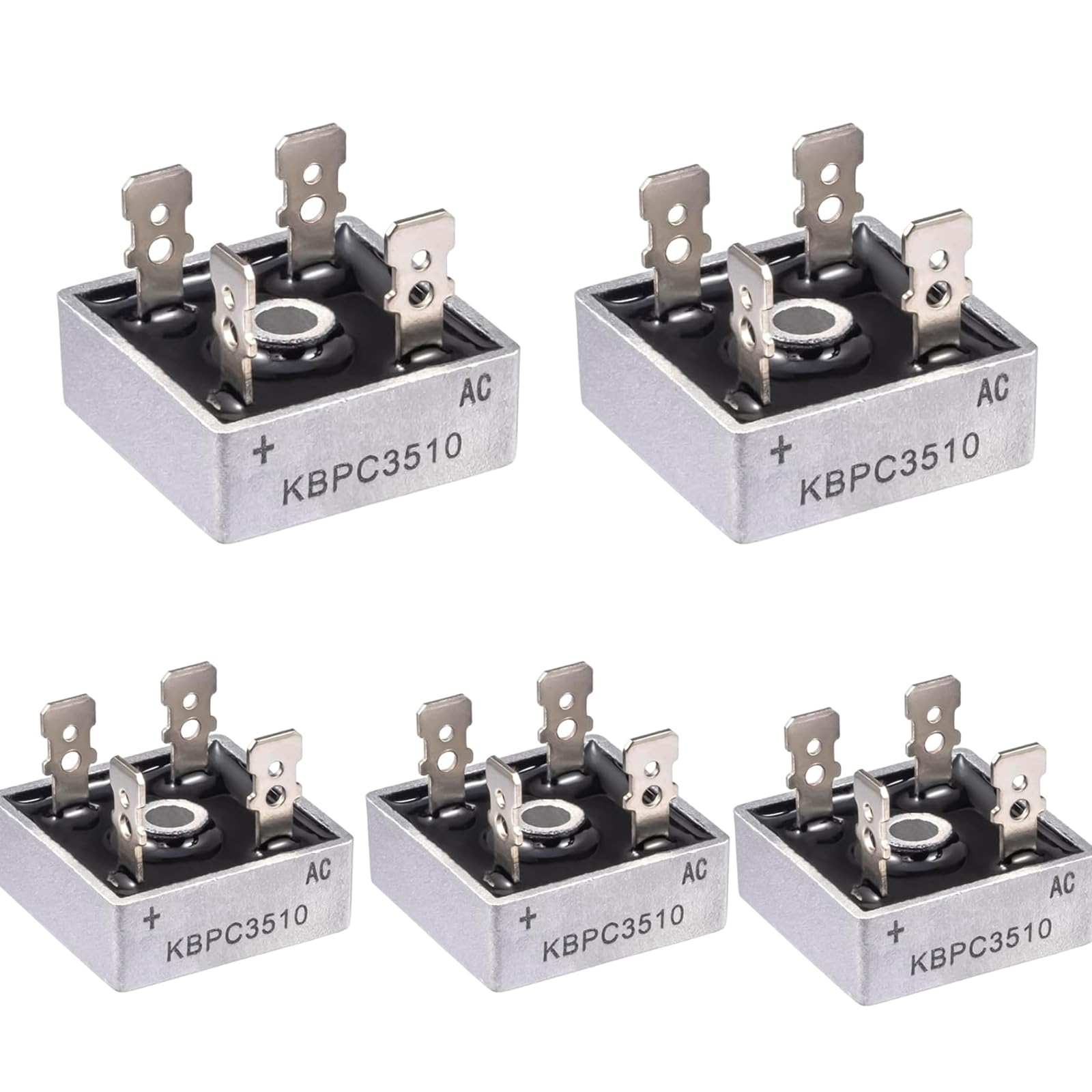 5 Stück KBPC3510 Brückengleichrichter Diode 35A 1000V Brückengleichrichterdiode KBPC 3510 Bridge Rectifier Dioden Einphasen Vollwellen 35Ampere 1000Volt 4 Pin Durchgangsloch von GERUI