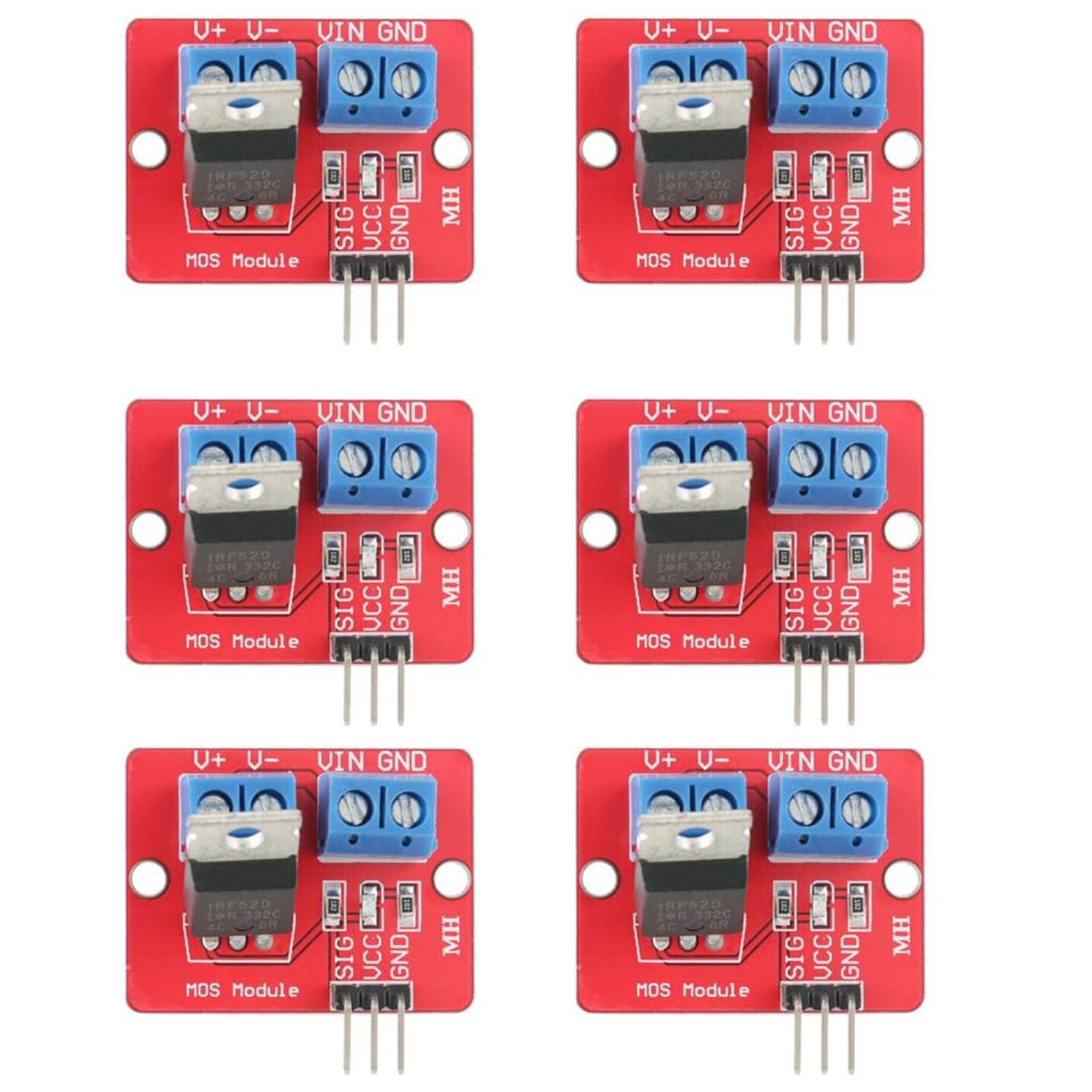 6 Stück MOSFET Treibermodul 3,3 V / 5 V MOSFET-Treibermodule PWM Treiberplatinen LED Ausgang 0-24 V Taste Laufwerk von GERUI