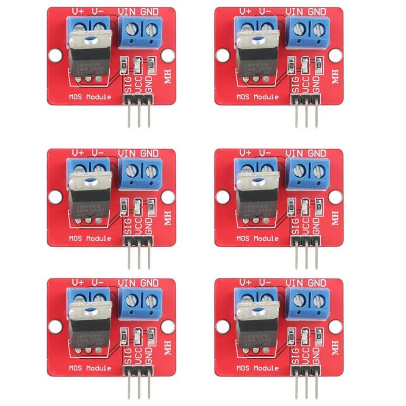 6 Stück MOSFET Treibermodul 3,3 V / 5 V MOSFET-Treibermodule PWM Treiberplatinen LED Ausgang 0-24 V Taste Laufwerk von GERUI