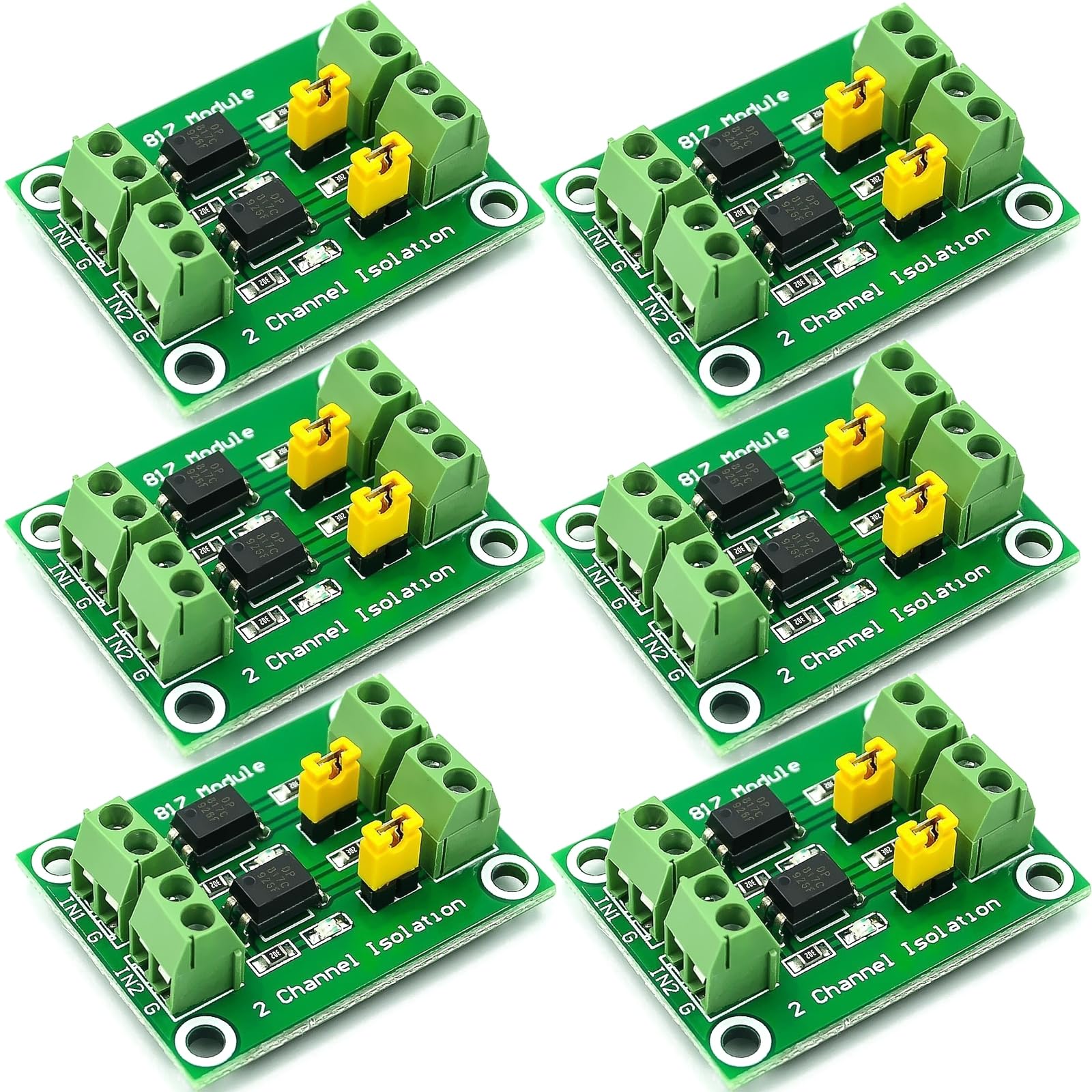 6Pcs 817 Optokoppler 2-Wege-Spannungsisolationsplatine Spannungssteuerungs-Schaltmodul,3.6-30 V Treiber Photoelektrisch isoliertes Modul von GERUI