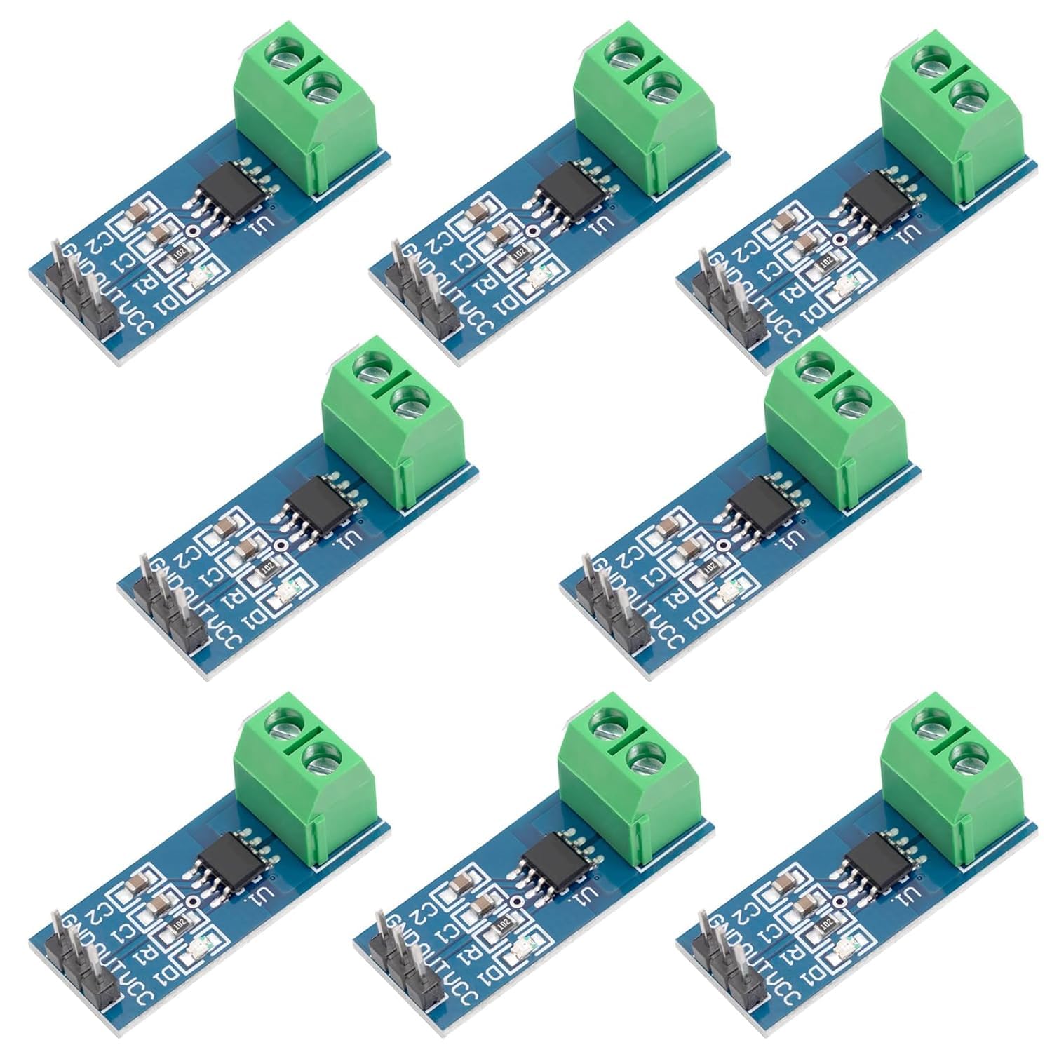 8 Stück ACS712 Stromsensor 20A Ampere Stromsensor Range Modul Hall-Effekt Current Sensor (ACS712-20A) von GERUI