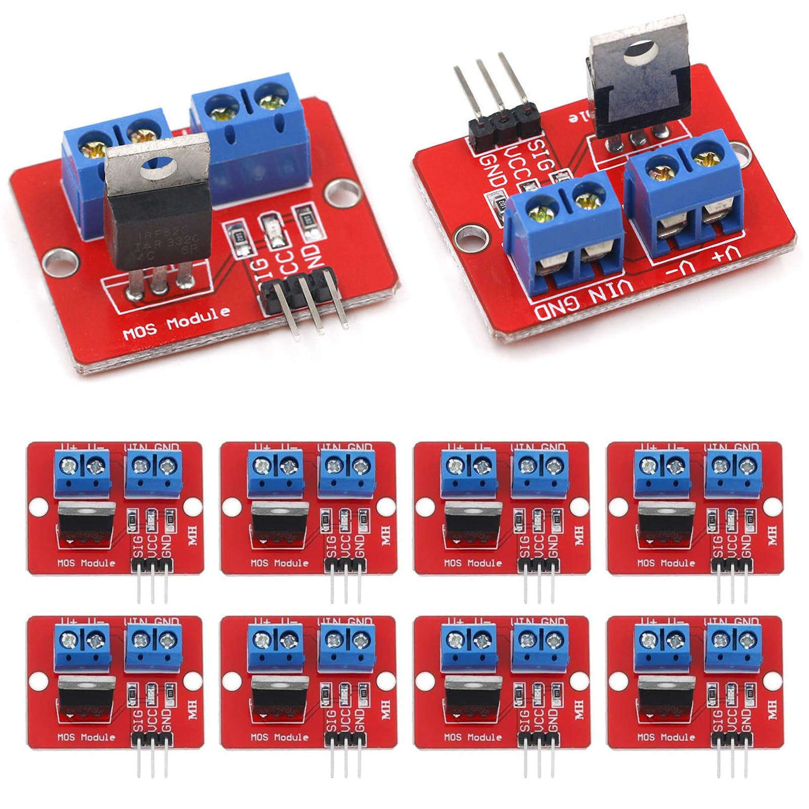 GERUI 10 Stück MOSFET Driver Module 0-24V 3,3 V / 5 V MOSFET Button Mos -Röhre Feldeffektröhre Single -Chip -PWM Laufwerksmodul fürArduino MCU ARM RF-520 von GERUI