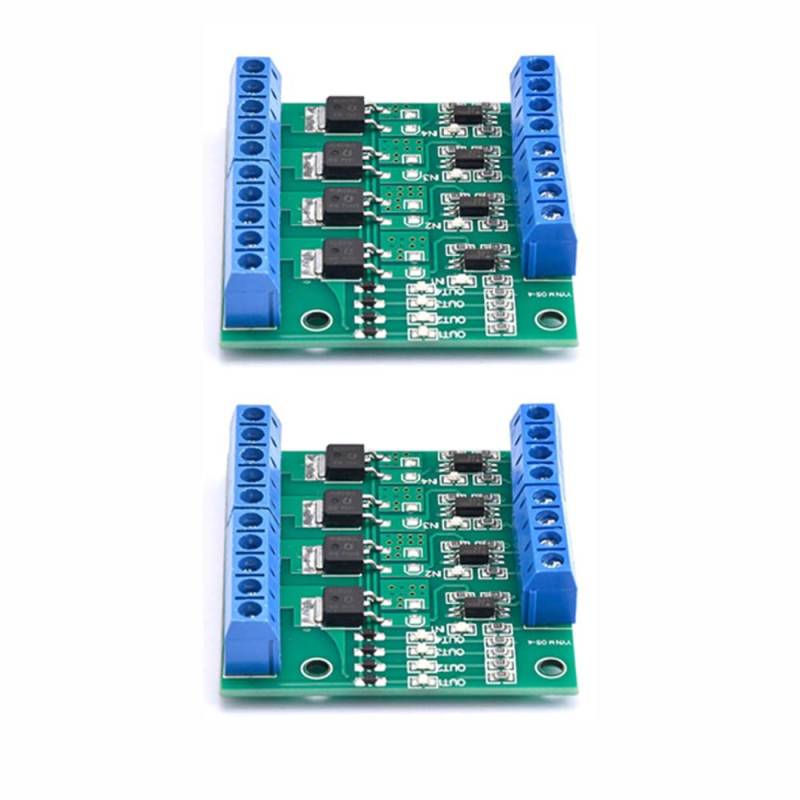 GERUI 2-Stücke PWM 4-Kanal PLC Verstärker Mosfet Modul, Mosfet PCB, Mosfet Verstärker PCB Modul, Treiber 3-20V bis 3.7-27VDC, 10A von GERUI