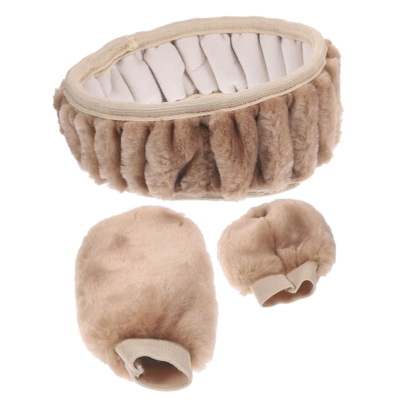 GETAJGHSD 1 Set Auto Winter Gangschaltung Fuzzy Winter Flauschiger Künstlicher Plüsch Khaki von GETAJGHSD