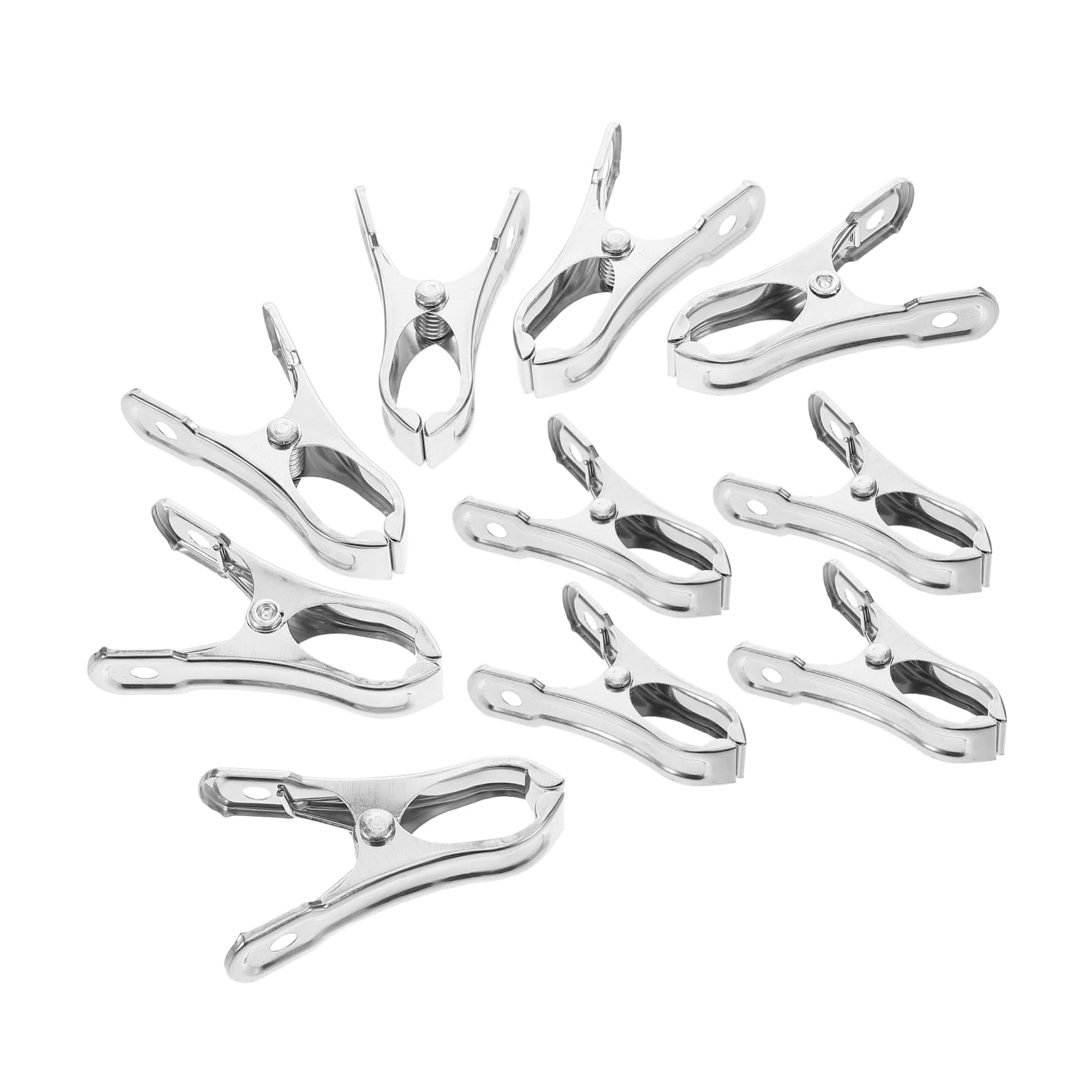 GETAJGHSD 10St Edelstahlclip Revers Broschen Präzisions-Wattestäbchen Schal Broschen Handtuch Clips für Handtücher Kleiderclip aus Edelstahl Handtuchhalter Rostfreier Stahl Silver von GETAJGHSD