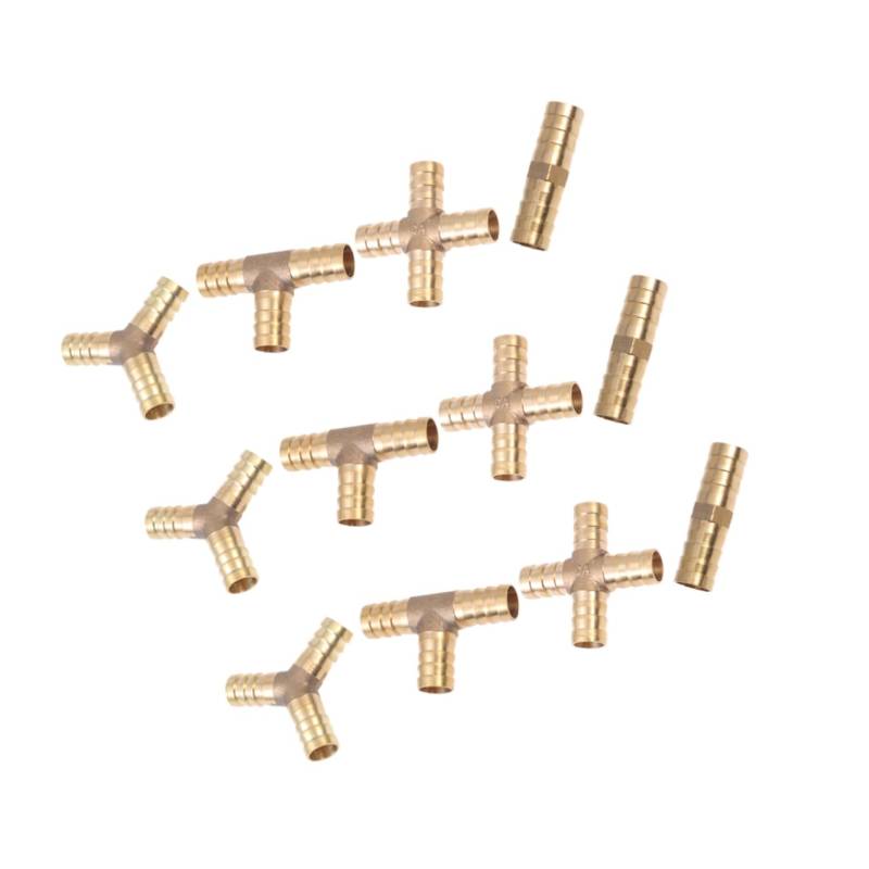 GETAJGHSD 12St PEX- regentonne schlauchanschluss wasserleitung verbinder Adapter für Rohrverbindung Wasserschlauchverbinder Luftschlauchverbinder Stecker pex-Anschlüsse Golden von GETAJGHSD