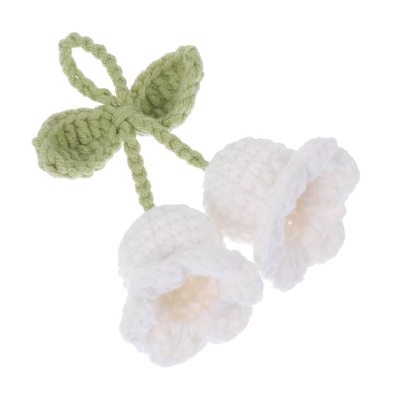 GETAJGHSD 1Stk Anhänger gestrickte Blumenverzierung Blumennadel aus Wolle handgemachte Handgemachte Dekoration Schlüsselzubehör gewebter Schlüsseldekor gestrickte Verzierung Garn Weiß von GETAJGHSD