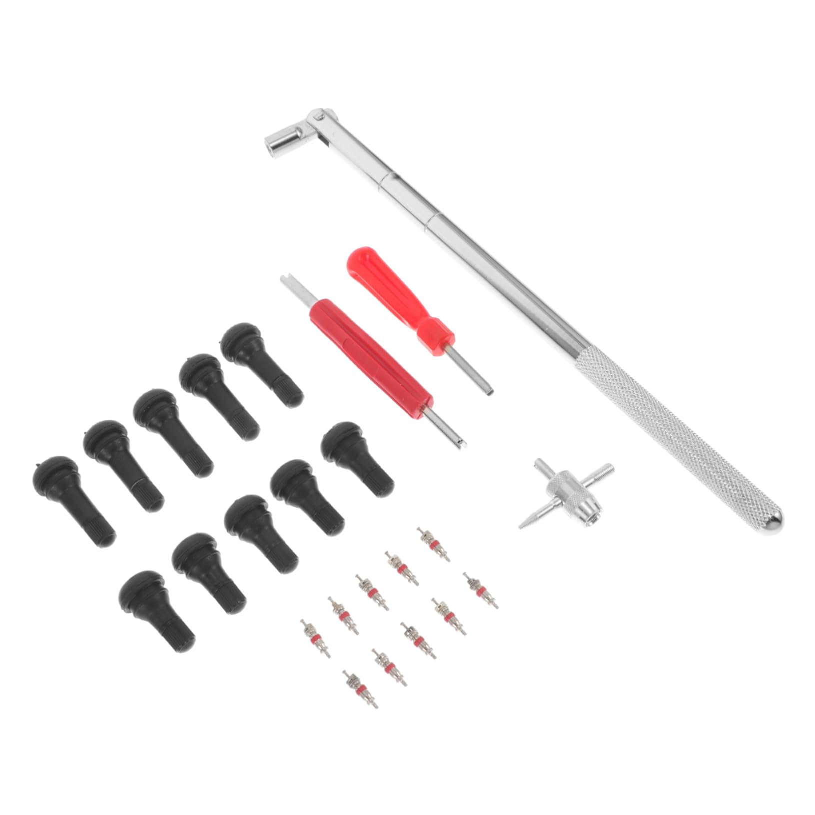 GETAJGHSD 36-teiliges Umfassendes Reifenventil-werkzeugset Tr412 Tr413 Ventileinsatz-entferner Und -einbauwerkzeug Gummi-ventilschaftabzieher Mit Schnappverschluss Für Die Reifenwartung von GETAJGHSD