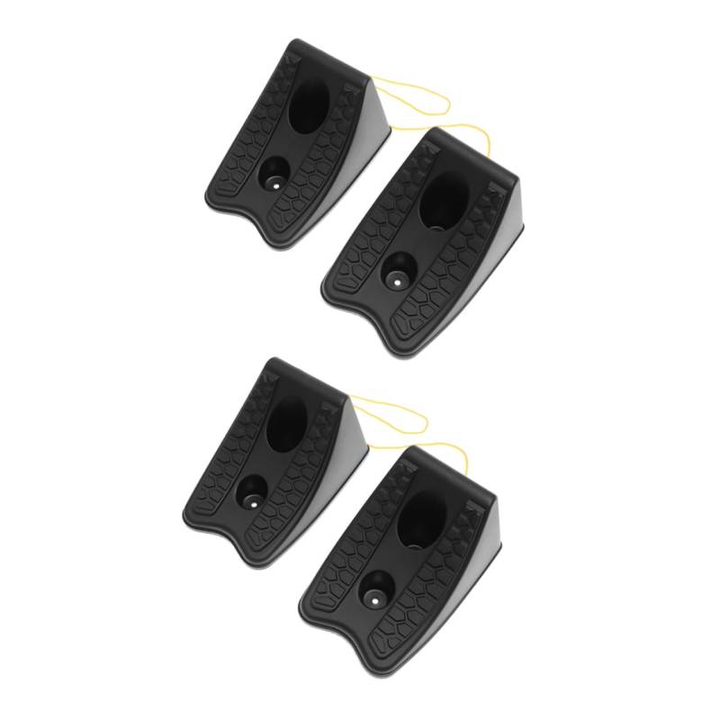 GETAJGHSD 4 Stück Reifenschuh Autostopperblock Parkgarage Stopper Kfz-Bausätze Garagenautostopper Achsvermessungsblock Radkeil Unterlegkeile Reifenstützkissen Radblock Plastik Black von GETAJGHSD