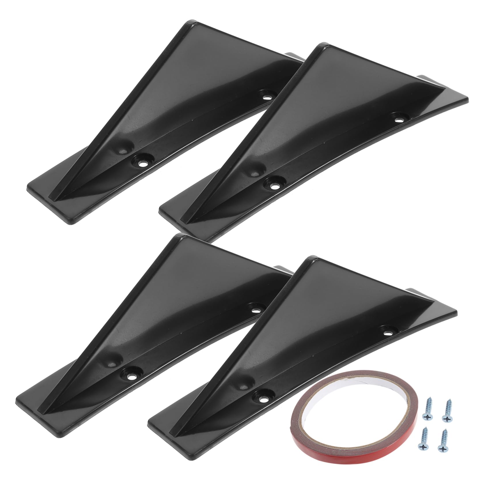 GETAJGHSD 4 Stück Spoiler Anhänger Auto Hinten Hinteres Dach Flosse Rückseite Automobilzubehör Diffus Auto Dellenentferner Auto Heckstoßstange Lip Splitter Für Autos Bausatz Rampe Abs Black von GETAJGHSD