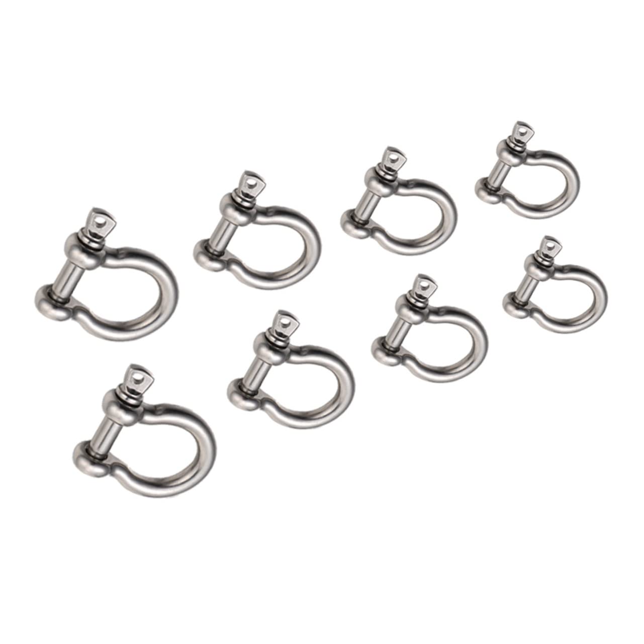 GETAJGHSD 8St Bogenschnalle Stahlfesseln Hebebügelschloss D-Ring- hufeisenförmige Horseshoe Shackle Lifting Shackle D-Ring-Schäkel Heben von Rostfreier Stahl Silver von GETAJGHSD