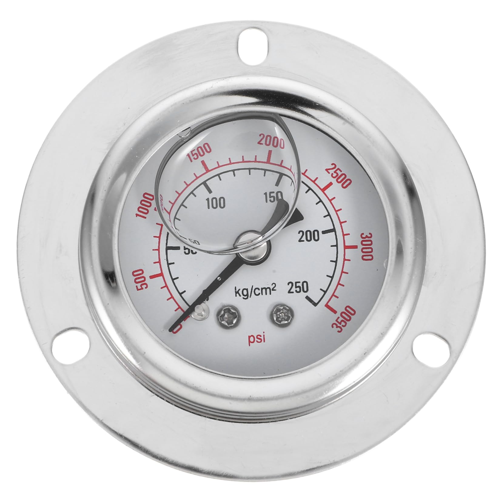 GETAJGHSD Barometer Verfolgung Pumpe Körper Manometer mit Flanschmanometer Aufblasgerät Düsen messwerkzeug Flüssigkeitsdruckwerkzeug Druckmessgerät Druckanzeige Messgerät. Edelstahl Silver von GETAJGHSD