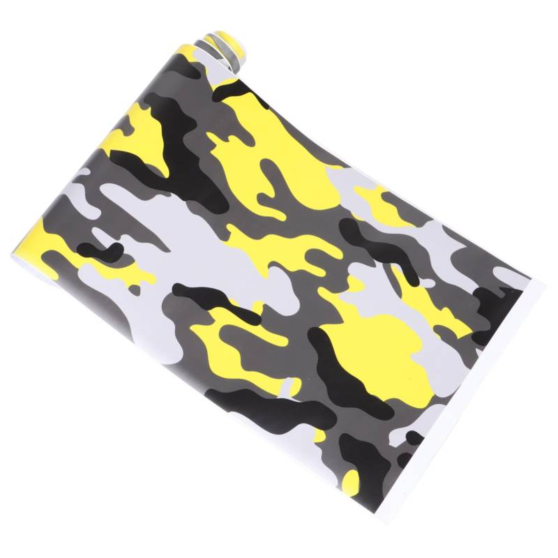 GETAJGHSD Farbwechselfolie Auto-DIY-Aufkleber Autofolie mit Tarnmuster Auto Aufkleber Auto Dekoration Tarnfolie für Autofolie Zubehör für die Innenausstattung von Autos Camo-Wrap PVC Yellow von GETAJGHSD