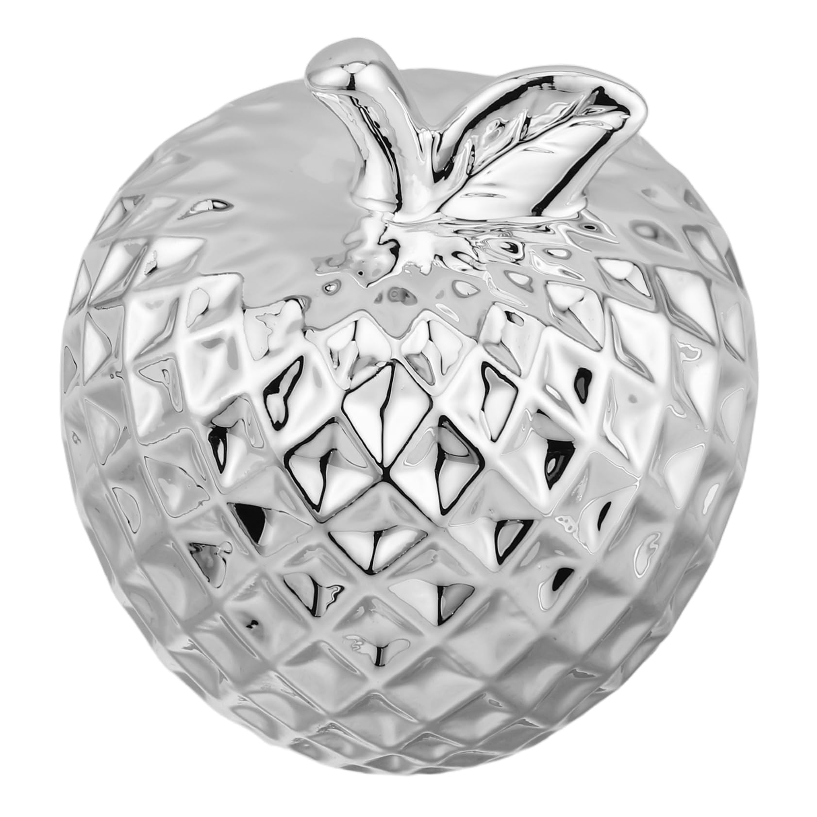 GETAJGHSD Keramik-Apfel-Ornament Modernes Keramikdekor Simulations-Keramik-Apfel Apfelhandwerk Aus Keramik Apfelförmiges Kunsthandwerk Aus Keramik Modernes Apfeldekor Weißes Porzellan Silver von GETAJGHSD