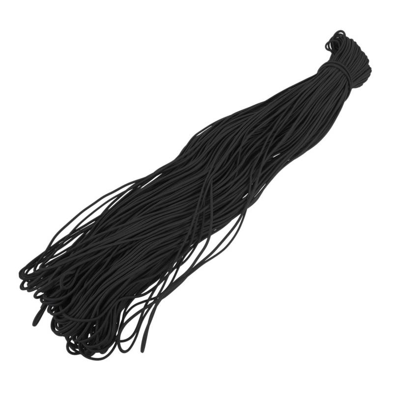 GETAJGHSD Schnur Gummiband Bands elastisch Haken Riemen Draht gummiseil Stretchband Bulk-Bungee-Seil DIY zubehör DIY liefert kleine Bungee-Seile Gummibänder für DIY-Kleidung Polyester Black von GETAJGHSD