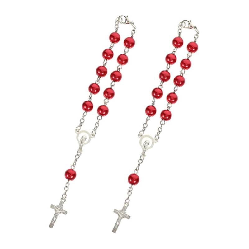 Spiegeldekoration Rosenkranz Katholische Auto Innendekoration Auto Rückspiegel Rosenkranz Leuchtendes Kreuz Halsketten Accesorios Para Carro De Mujer Nationaler GETAJGHSD von GETAJGHSD