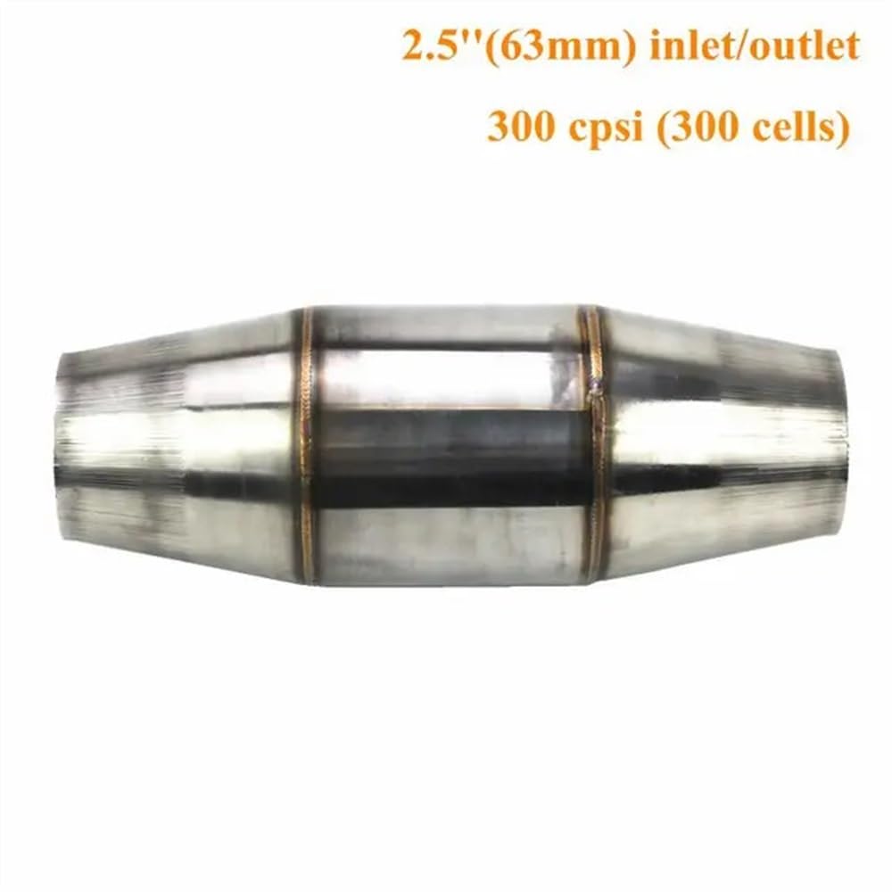 2,5-Zoll-3-Zoll-100-Zellen-200-Zellen-300-Zellen-Flow-Rennkatalysator mit metallischem Kern, kompatibel mit Hochleistungs-Sportauspuffanlagen(2.5 inch 300 Cells) von GFJHFDCR