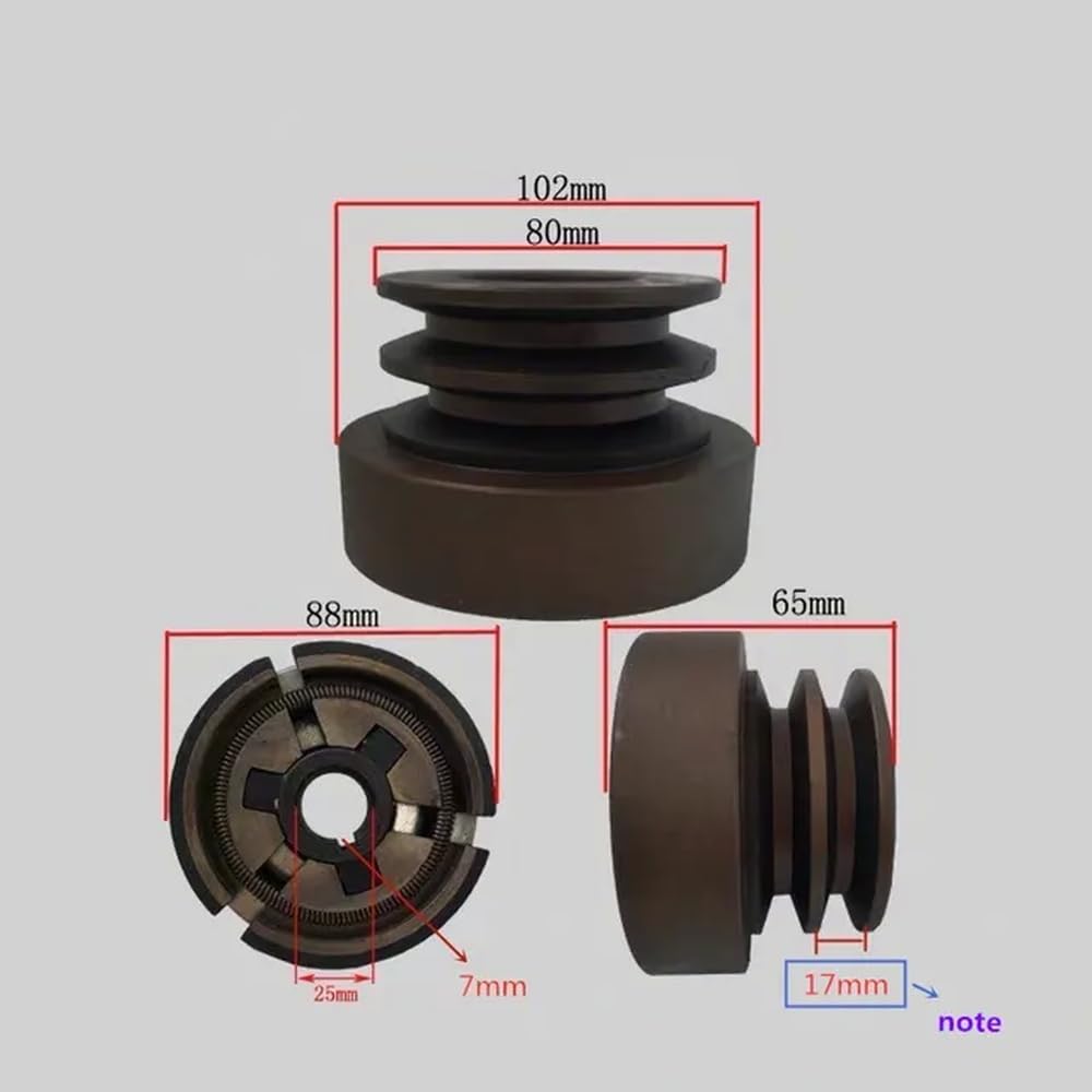 Doppelnut-Riemenkupplung für 188F 190F GX390 GX420 Motor, kompatibel mit 25 mm Wellenausgang für Wasserpumpenschneider(Belt Width 17mm) von GFJHFDCR