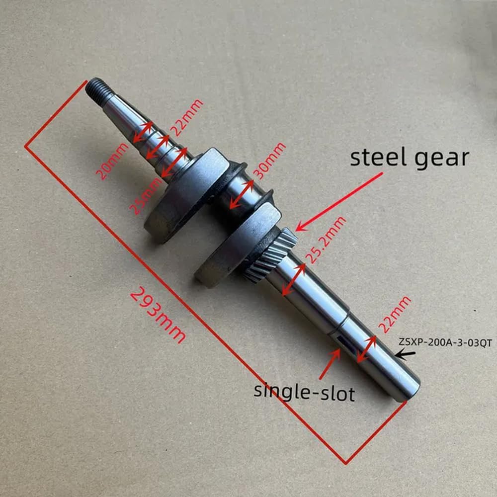 Kurbelwellensatz mit einfacher oder doppelter Nut, kompatibel mit XP160 XP200 Rasenmaschinen-Ersatzteilen(Steel Gear) von GFJHFDCR