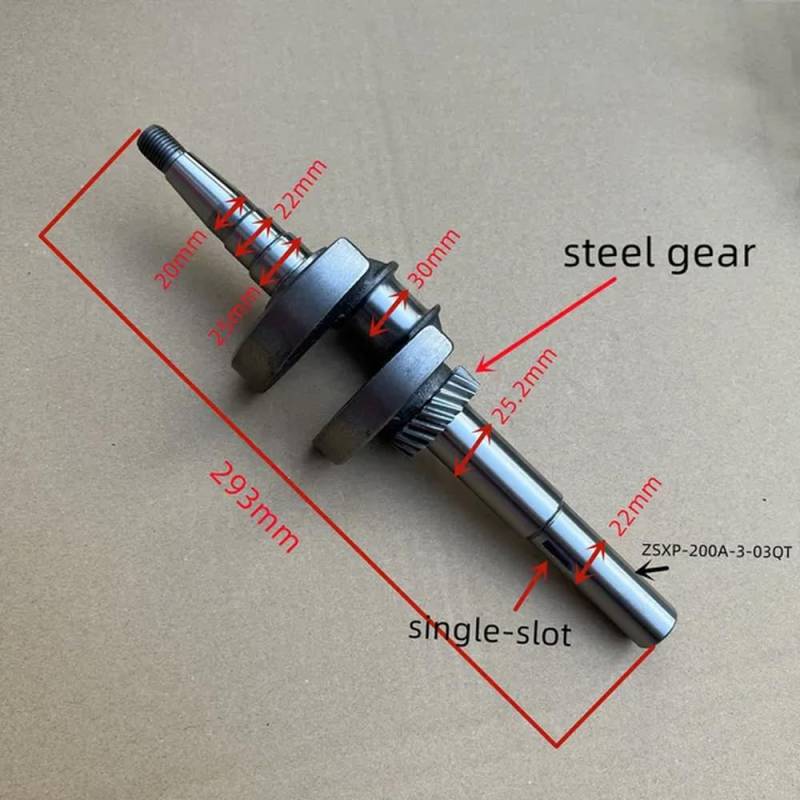 Kurbelwellensatz mit einfacher oder doppelter Nut, kompatibel mit XP160 XP200 Rasenmaschinen-Ersatzteilen(Steel Gear) von GFJHFDCR