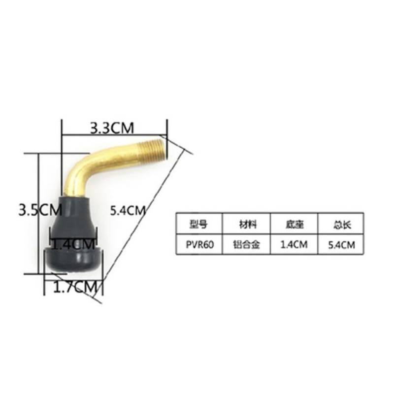 Motorrad Roller Tubeless Reifen Ventilschaft Kupfer Silber gerade und gebogen 90 135 Grad kompatibel mit ATV Motorrad Quad Fahrzeug(PVR50) von GFJHFDCR