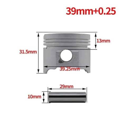 Motorrad-modifizierter Kolbensatz, kompatibel mit Lest4 Lest5 V50G V50 UZ50 4T 39 mm 39,25 mm 39,5 mm Kolbenring(Piston kit 39.25mm) von GFJHFDCR