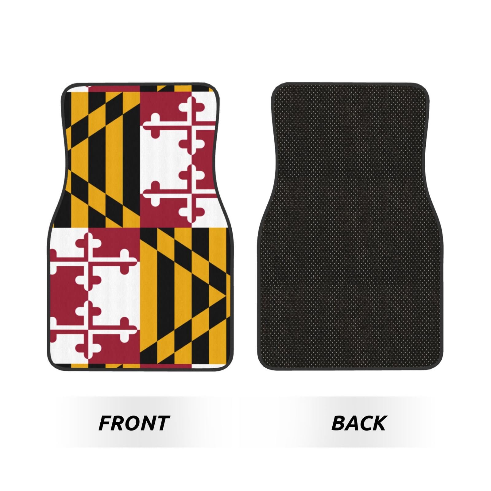 Maryland State Flag Print Universal Auto Fußmatten, 4-teiliges Automatten-Set, Autoteppich für SUVs, LKWs und Autos von GFXEDSAH