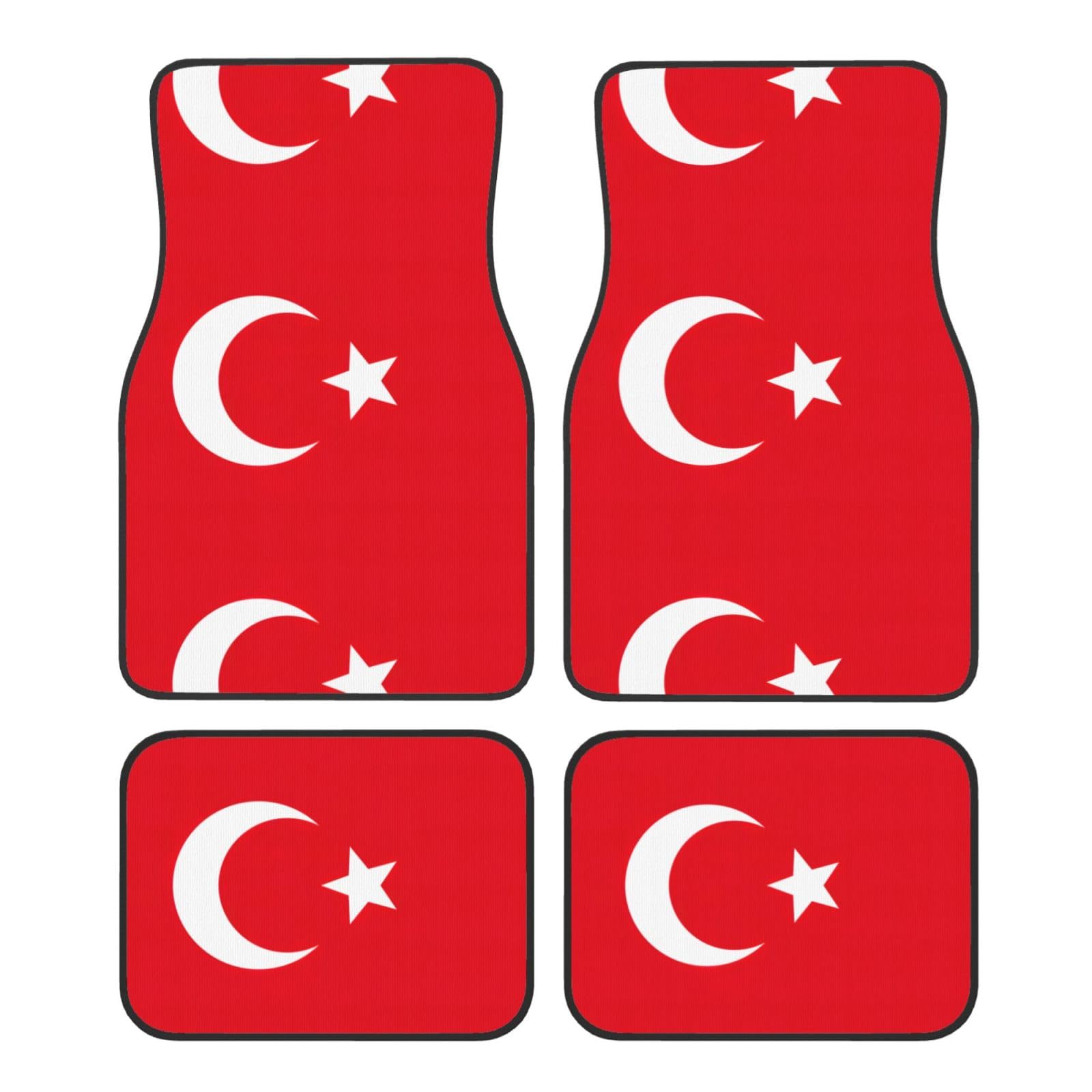 Universelle Automatten-Set, Motiv: Flagge der Türkei, 4-teiliges Automatten-Set, Autoteppich für SUVs, LKWs und Autos von GFXEDSAH