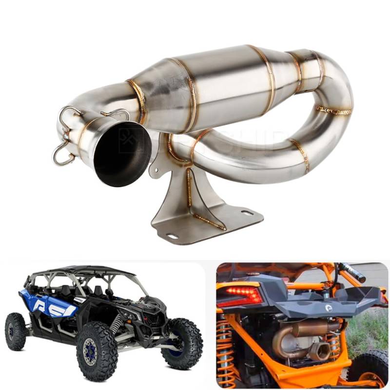 For Can Am Maverick X3 Turbo RR XRC CE/XRS CE 2021-2023, For Can-Am Maverick X3 Turbo RR RS/DS CE 2022-2023 Motorrad Auspuff Middle Link Pipe Abgaskrümmer von GFYSHIP