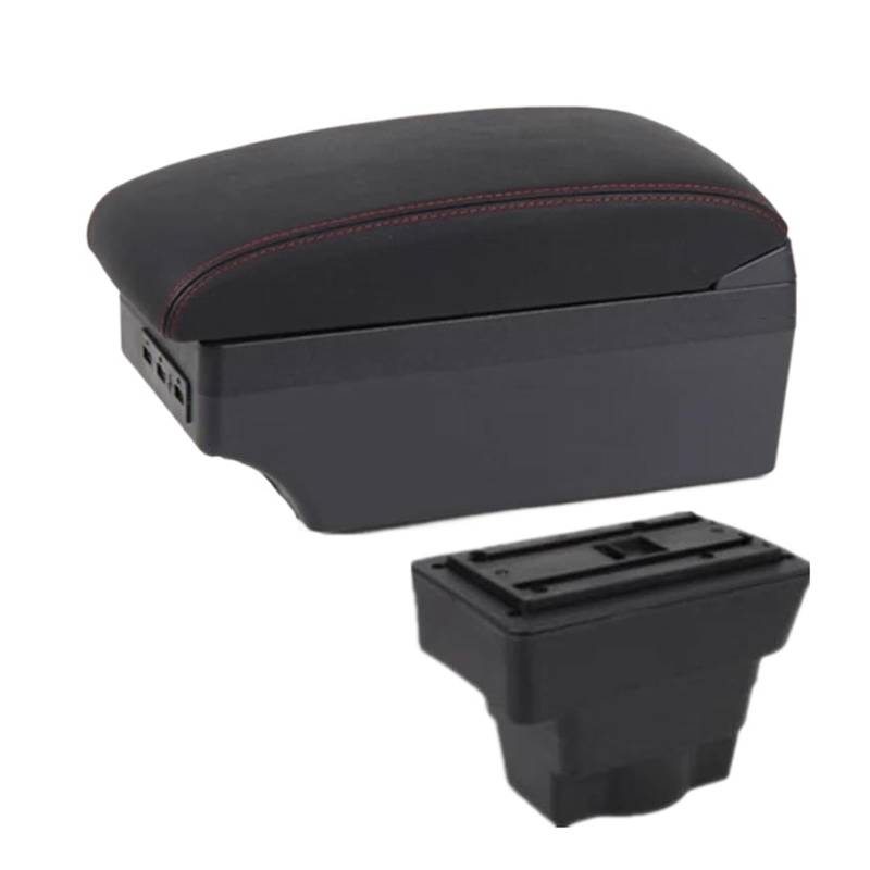 Auto Armlehnenbox Für Opel Für Astra J 2009 2010-2019 2020 Armlehnenbox Auto Mittelarmlehne Aufbewahrungsbox Modifikationszubehör(C1 rote Linie 7USB) von GHAEKEBC