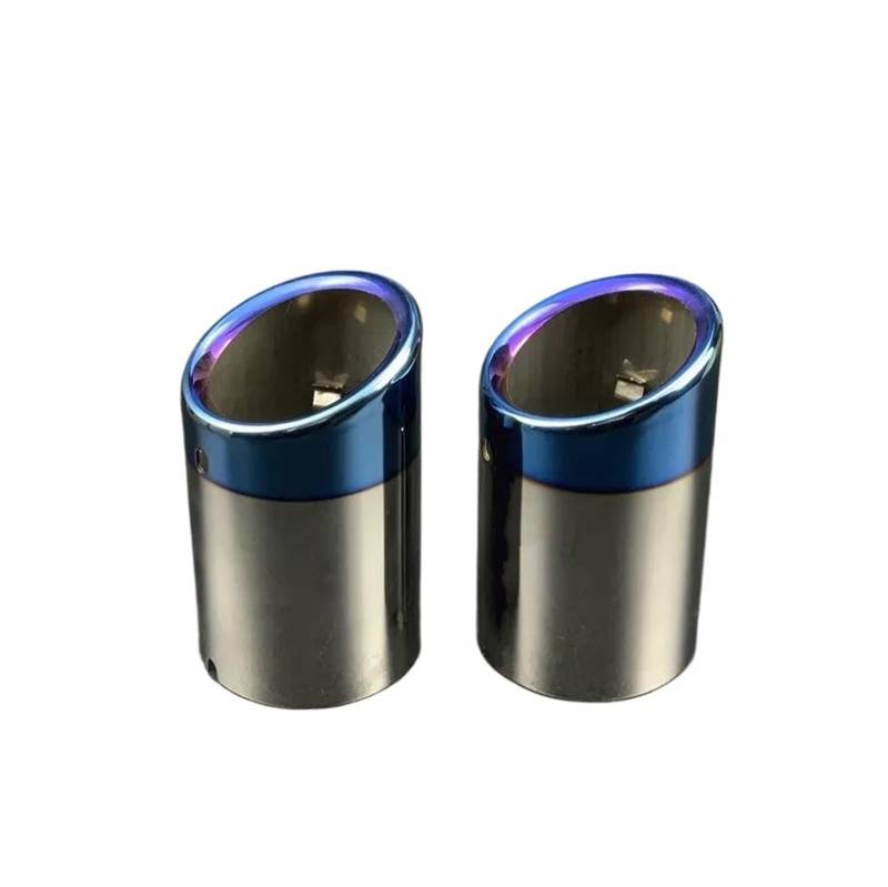 Auto Für Q3 8U Q5 8R A4 A3 A1 1 Paar Edelstahl Autoauspuff Endrohre Gerade 80 Mm Einlass Zubehör(Blau 2 STK) von GHAEKEBC