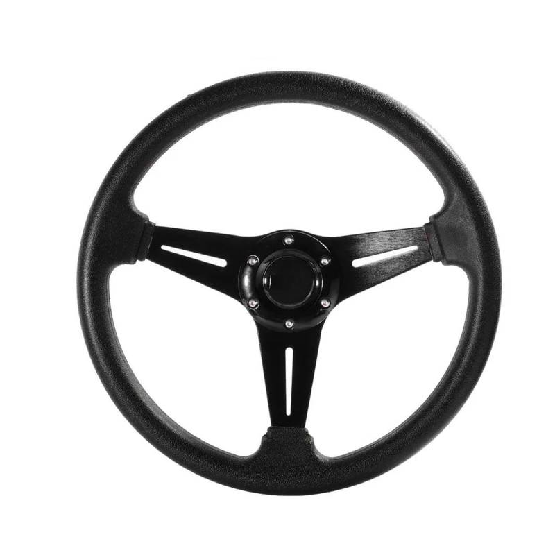 Auto Lenkrad 350 Mm 14 Zoll Universal Sportlenkrad Drift Simulation Rennspiel Lenkrad Auto Innenausstattung(Schwarz) von GHAEKEBC